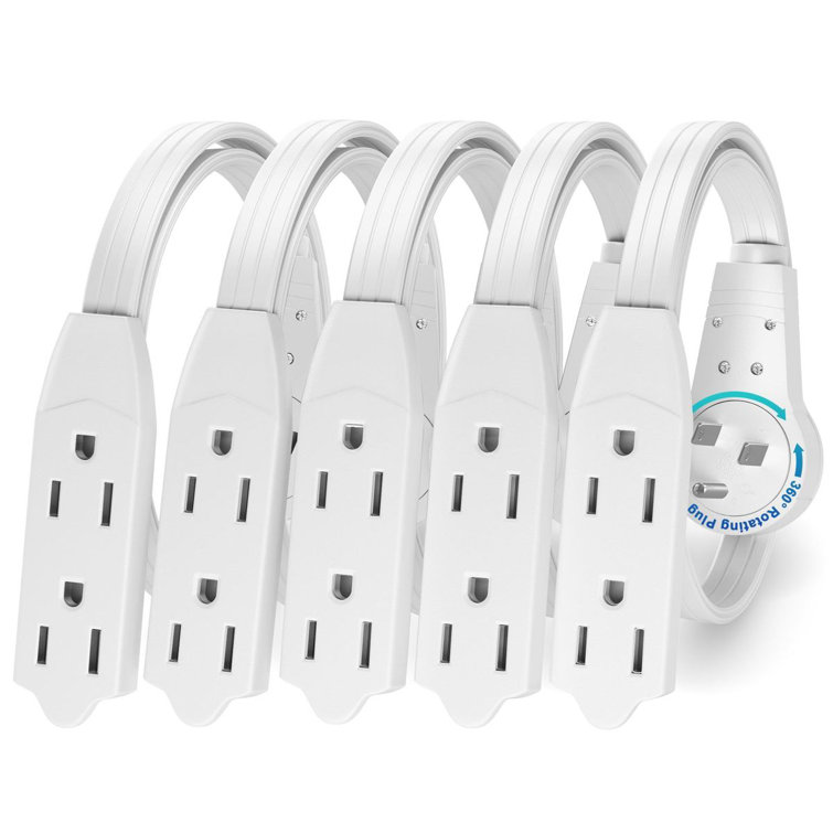 Maximm Flat Extension Cord, Extend The Length Of An Existing Power Cord; Maximm 360 Rotating 3